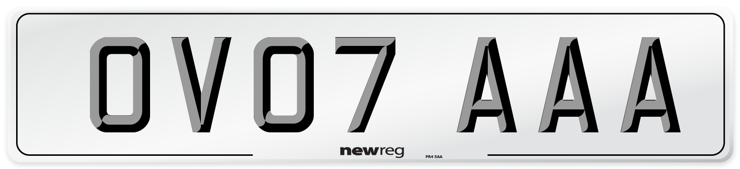 OV07 AAA Number Plate from New Reg